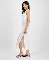 Bar Iii Women's Cowlneck Ruched Side-Slit Dress, Exclusively at Macy's
