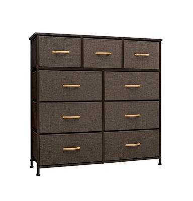 Steel and Fabric 9-Drawer Triple Dresser – Spacious Storage