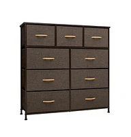 Steel and Fabric 9-Drawer Triple Dresser – Spacious Storage