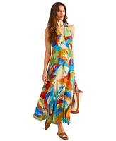 Vince Camuto Women's Leaf-Print T-Back Empire-Waist Dress