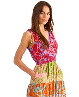 Vince Camuto Women's Printed Surplice-Neck Maxi Dress
