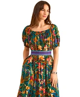 Vince Camuto Women's Printed Off-The-Shoulder Dress