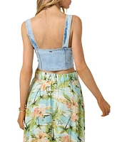 O'Neill Juniors' Delphina Cotton-Blend Sweetheart Skimmer Top