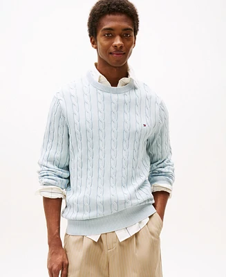 Tommy Hilfiger Men's Regular-Fit Cable Knit Crewneck Sweater