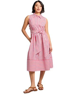 Jones New York Petite Striped Midi Shirtdress