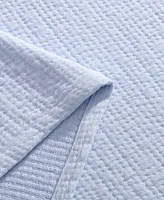 Tommy Hilfiger Running Stitch Solid Cotton Blanket