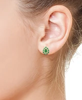 Effy Emerald (2-1/3 ct. t.w.) & Diamond (5/8 ct. t.w.) Pear Halo Stud Earrings in 14k Gold