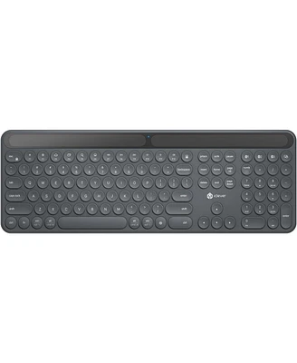 Solar Bluetooth Keyboard, Wireless Keyboard with Solar & Indoor Light Charging, Full Size, 3-Device Connectivity