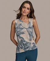 Donna Karan New York Women's Printed Asymmetric Sleeveless Top