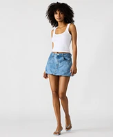 Steve Madden Women's Simona Bubble-Hem Denim Mini Skirt