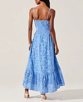 Astr the Label Women's Yamila Eyelet Embroidered Sleeveless Maxi Dress