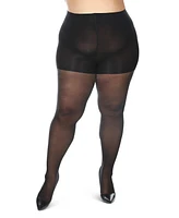 MeMoi Women's Curvy Sparkle Sheer Nylon Control Top Tights Mm-2304