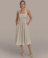 Donna Karan New York Women's Tie-Back Midi Dress