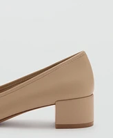 Mango Women's Bow Detail Heeled Leather Shoes