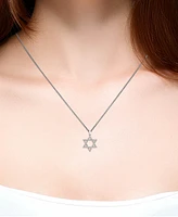 Lali Jewels Diamond Star of David 18" Pendant Necklace (1/3 ct. t.w.) in 14k White Gold