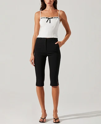 Astr the Label Women's Cardin High-Rise Capri Pants