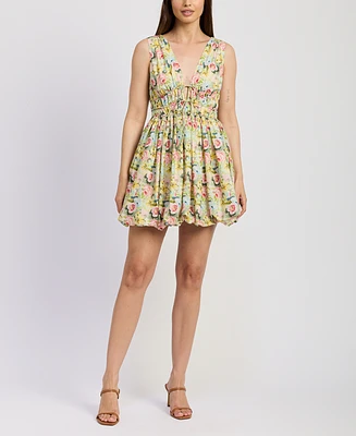 En Saison Women's Cairo Cotton Bubble-Hem Mini Dress
