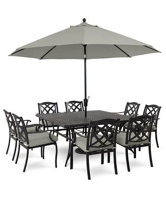 Wythburn Outdoor Dining 9pc Set (64" Square Table & 8 Lattice Chairs), Created for Macy's