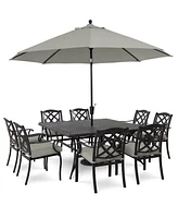 Wythburn Outdoor Dining 9pc Set (64" Square Table & 8 Lattice Chairs), Created for Macy's