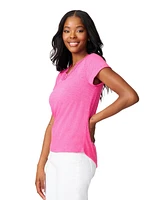 Cable & Gauge Women's Crochet Lace V-Neck Tshirt