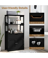 Gymax Bathroom Storage Cabinet w/Drawer Shelf Cupboard Floor