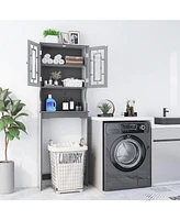 Gymax Bathroom Over The Toilet Space Saver Storage Cabinet Organizer Shelf