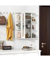 Gymax Bathroom Wall Medicine Cabinet Wall Mounted Storage Organizer w/ Mirror Door