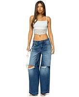 Edikted Women's Mylah Lacey Asymmetric Tank Top
