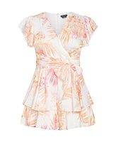 City Chic Plus Summer Frill Playsuit