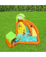 H2OGO! Canopy Cove Kids Outdoor Inflatable Mega Water Park with Slide, Climbing Wall, Water Cannon Blaster and Included Motor Blower