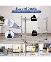 Heavy Duty Shelving Unit, Wire Metal Stackable Storage, 1-Tier Shelf, with Basket