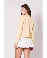 endless rose Women's Pearl Trim Knit Cardigan
