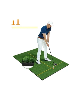 5 x 3 ft Artificial Turf Grass Practice Mat for Indoors and Outdoors