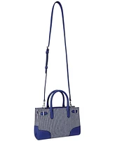 Lauren Ralph Lauren Striped Canvas Small Devyn Tote Bag
