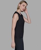 Karl Lagerfeld Paris Women's Braided-Trim Sleeveless Top