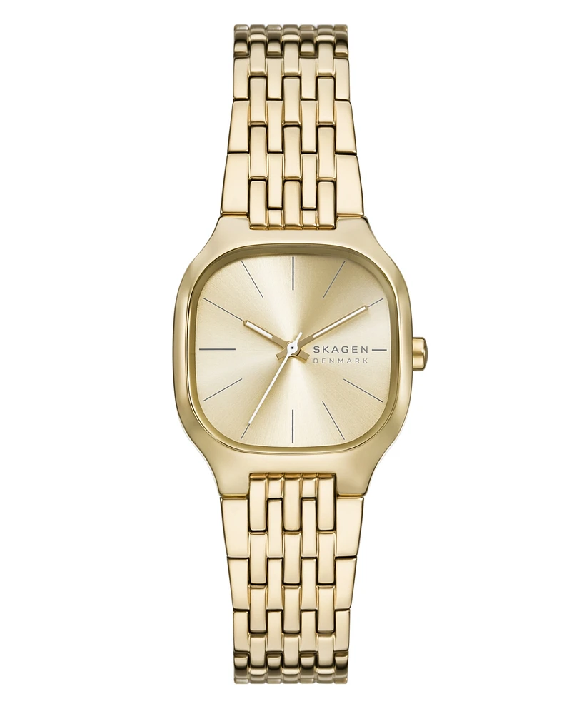 Skagen Women's Mellem Lille Quartz Three-Hand Gold Stainless Steel Watch, 28mm
