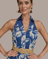 Donna Karan New York Women's Halter Belted Midi Dress