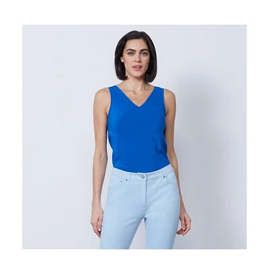 Carlisle Women's Reversible Silk Crepe Cami Tank Top Fountain