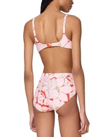 Kate Spade New York Womens Printed Shirred Bikini Top High Waist Bottoms