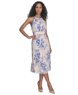 Calvin Klein Petite Printed Sleeveless Chiffon Dress