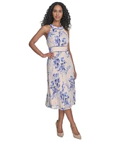 Calvin Klein Petite Printed Sleeveless Chiffon Dress