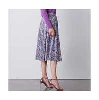 Carlisle Women's Artful Print Midi Skirt Brilliant