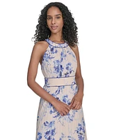 Calvin Klein Petite Printed Sleeveless Chiffon Dress