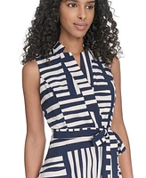 Calvin Klein Women's Abstract Striped A-Line Dress
