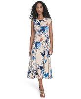 Calvin Klein Women's Printed Sleeveless A-Line Dress