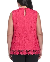 Rafaella Plus Scalloped Lace Sleeveless Top