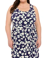 London Times Plus Scoop-Neck Sleeveless Maxi Dress