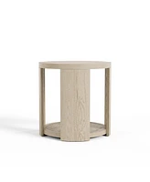 Furniture of America 24" Oak Wood Rosin Round End Table