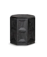 Furniture of America 20" Wood Flonnin Hexagon End Table