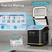 Cowsar 26Lbs, Countertop Ice Maker, Self-Cleaning, Bullet Ice, Digital Screen, 9 Cubes 6 Mins